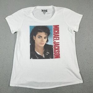 Michael Jackson True Vintage White Graphic Short Sleeve T-Shirt Womens Size 2